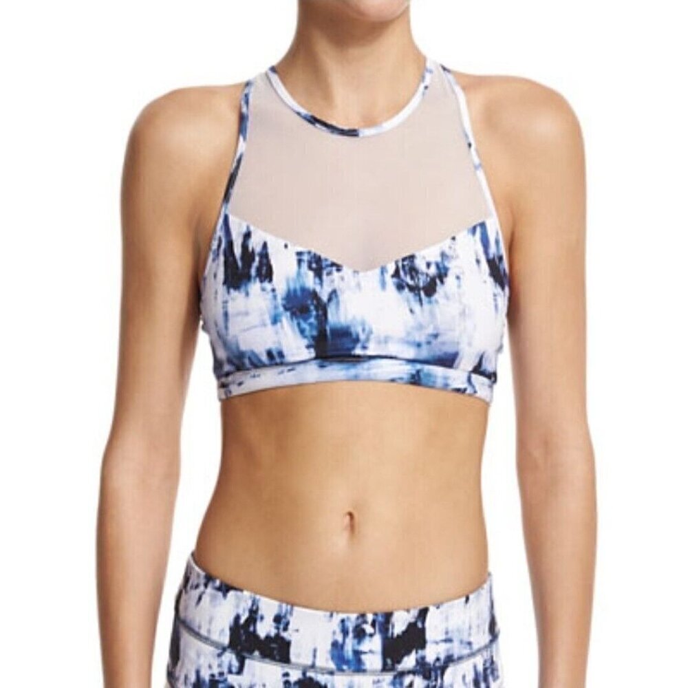 Varley Dee Sports Bra Mesh Inset Skyscape Women’s Size XS Activewear Athleisure
